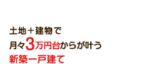 イベント開催！土地＋建物で月々3万円台から新築一戸建て