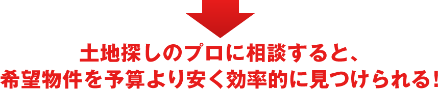 土地探しのプロに相談すると、希望物件を予算より安く効率的に見つけられる！