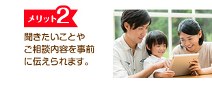 メリット2 聞きたいことやご相談内容を事前に伝えられます。